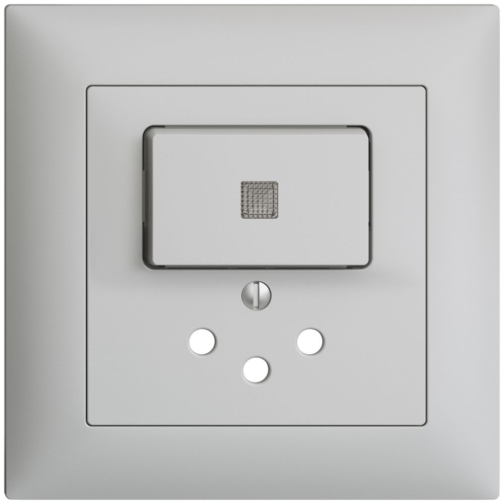 UP-Frontset EDIZIOdue T12 88×88mm hellgrau mit Linse, mit Kinderschutz