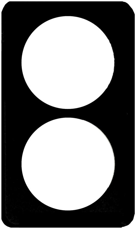 Plaque de recouvrement I-I 2×58/64mm noir