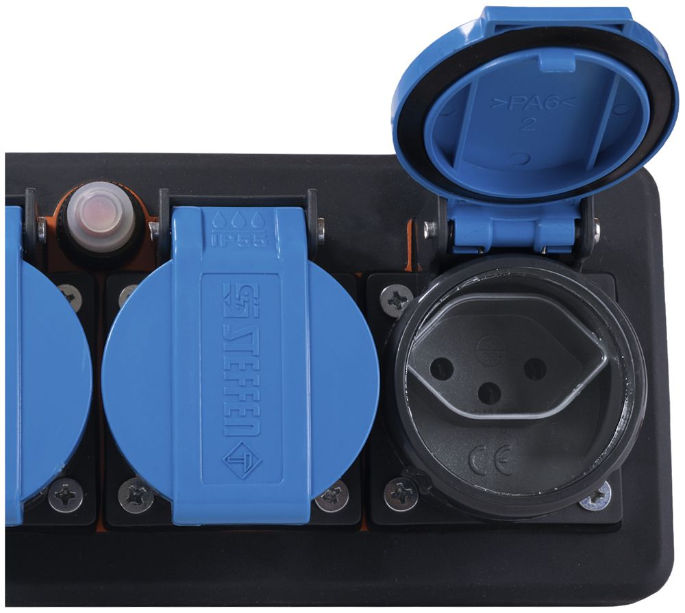 Steckdosenleiste Steffen PROFESSIONAL 3×T13 3m schwarz