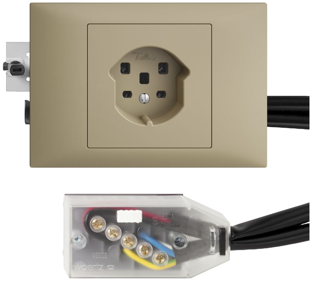 Prise INC EDIZIOdue T25 sand 45…69mm pour câble plat Technofil