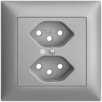 UP-Frontset EDIZIOdue silver 88×88mm 2×T13 mit Linse