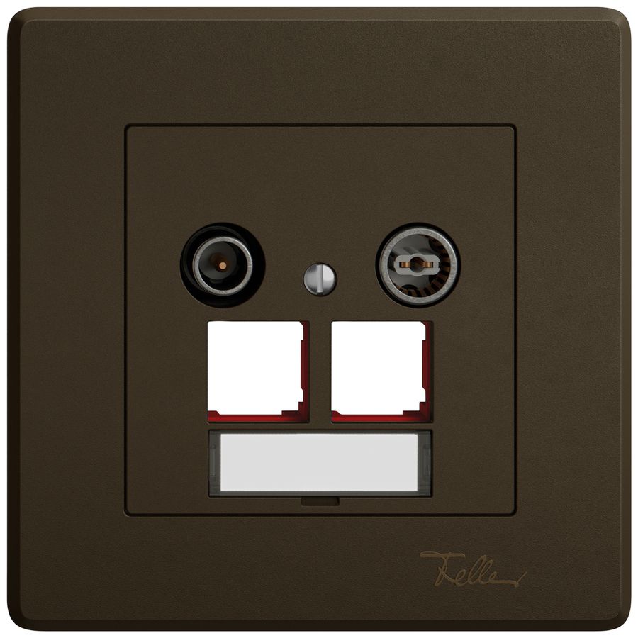 Prise multimédia ENC TV-R EDIZIO.liv SNAPFIX® EASYNET p.2×RJ45 S-One 4dB br