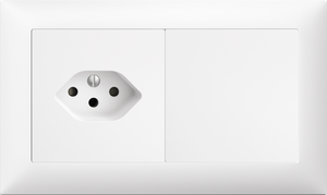 UP-Kombination Edue 1x2, Steckdose T13 + Blindabdeckung ws