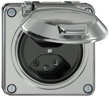 Prise ENC ELEMENT 2×type 23 16A 250V IP20 avec couvercle aluminium