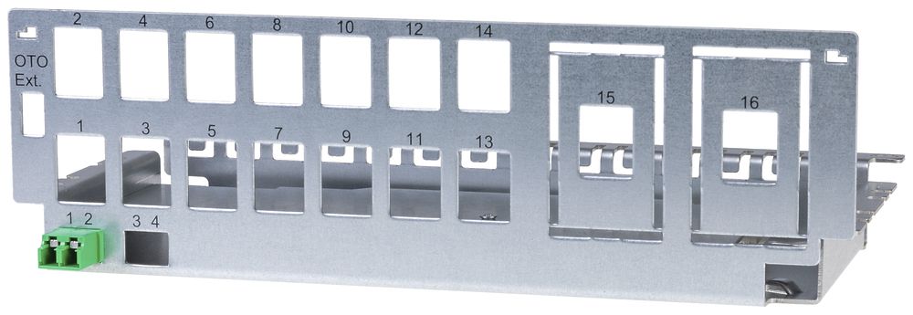Patchpanel Ceconet Hybrid 14(+2)-Port RJ45 Keystone, 2×LC/d (1×)
