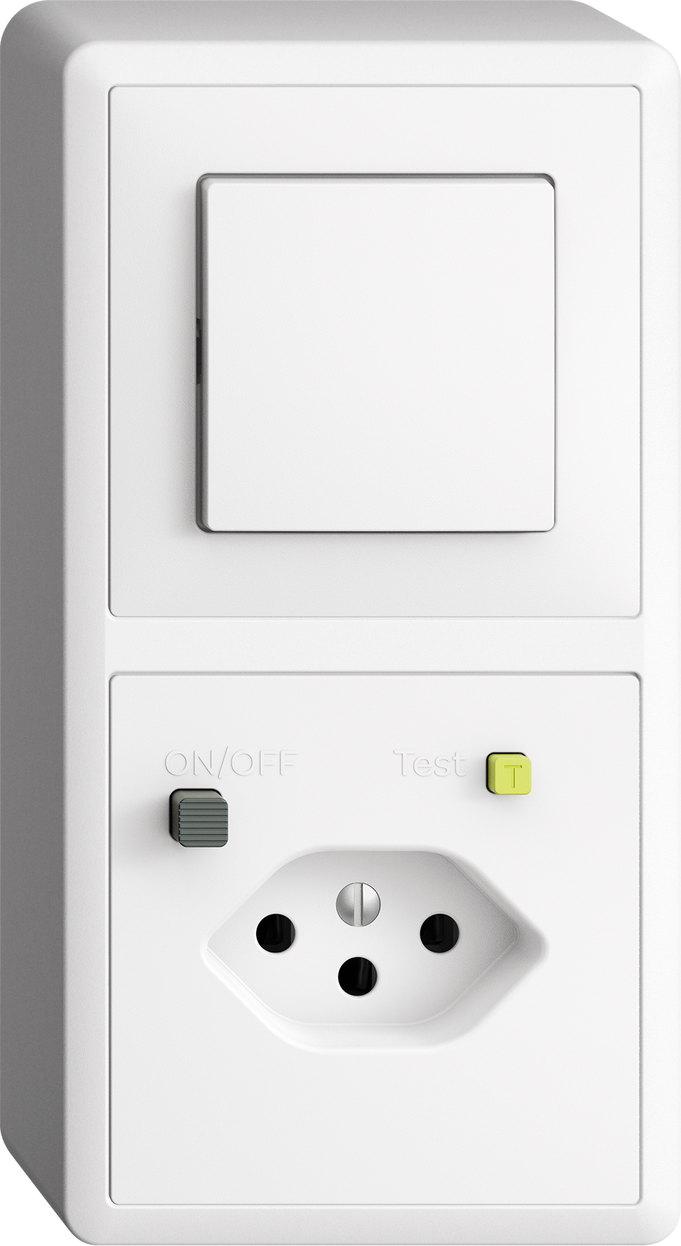 AP-Kombination Edue 2x1 FX54, Schalter 3/1 + Steckdose T13 FI 30mA ws