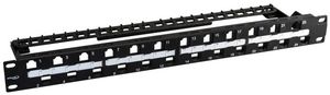 Patchpanel 19" INFRALAN 24-Port Keystone leer ungeschirmt 1HE, schwarz