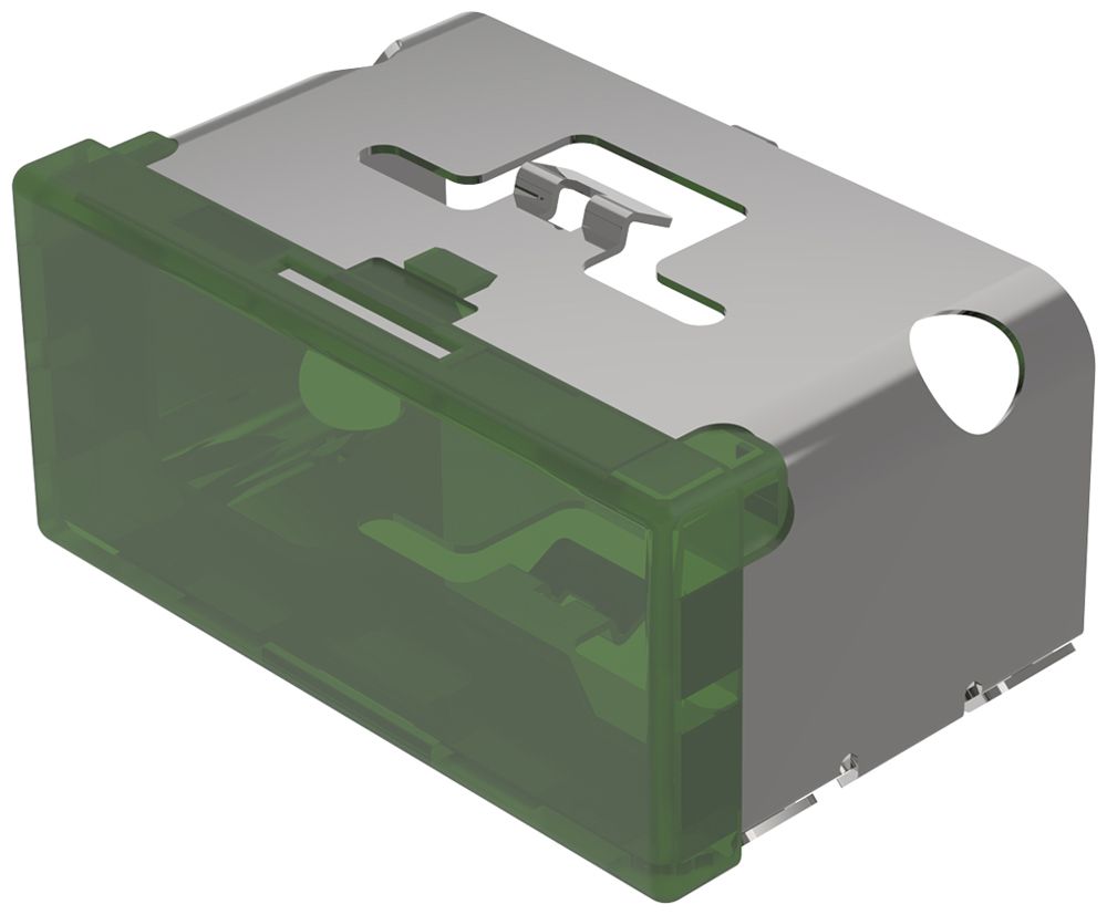 Druckhaube EAO03 grün flach 18×38mm Kunststoff transluzent