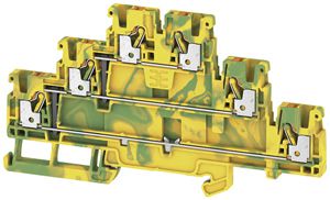 Mehrstock-Reihenklemme WM A3T 2.5 PE PUSH IN 2.5mm² 3 Etagen gb/gn/or