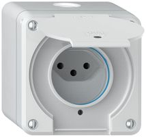 AP-Steckdose robusto 1×Typ 13 beleuchtet IP55 weiss