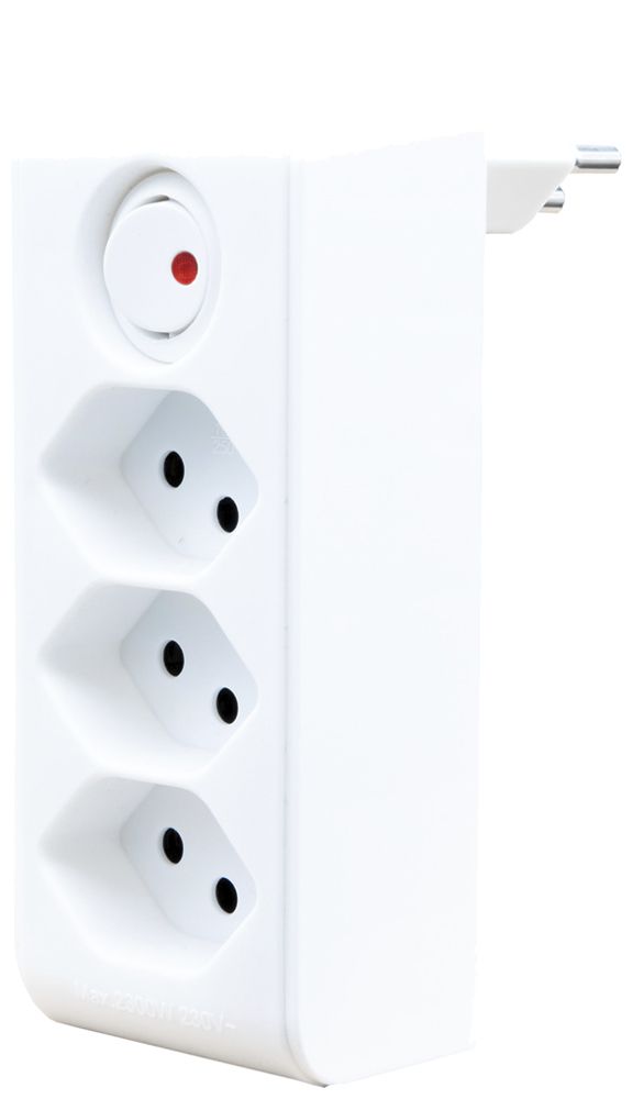 Fiche de dérivation cleverLINE 3×T13 interrupteur 300° avec suspension blanc