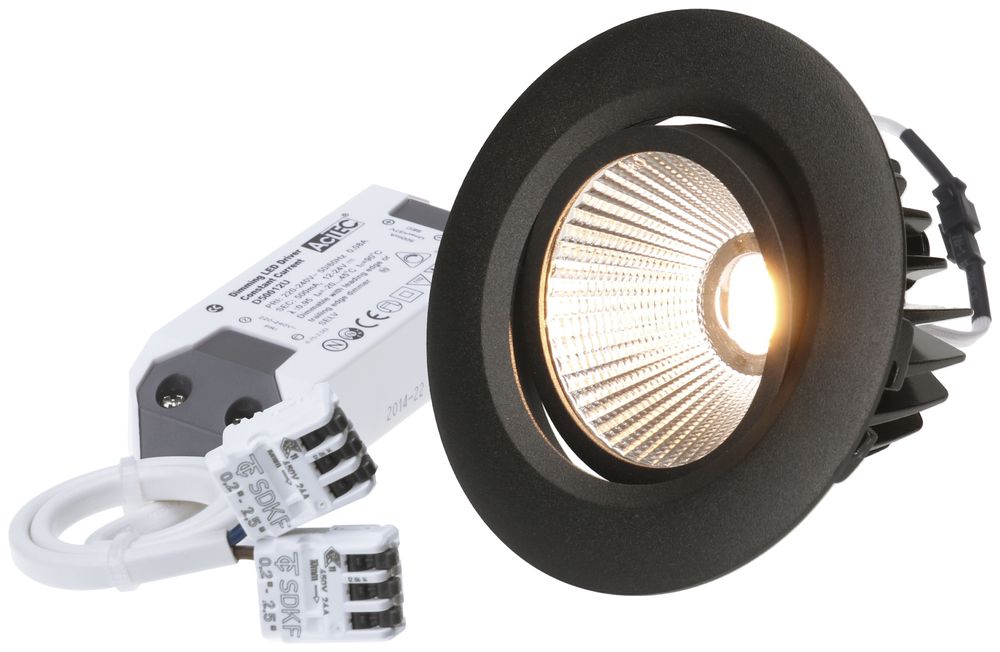 Spot LED INS AXO 10.5W 230V 960lm 930 foro Ø80mm nero opaco 38°