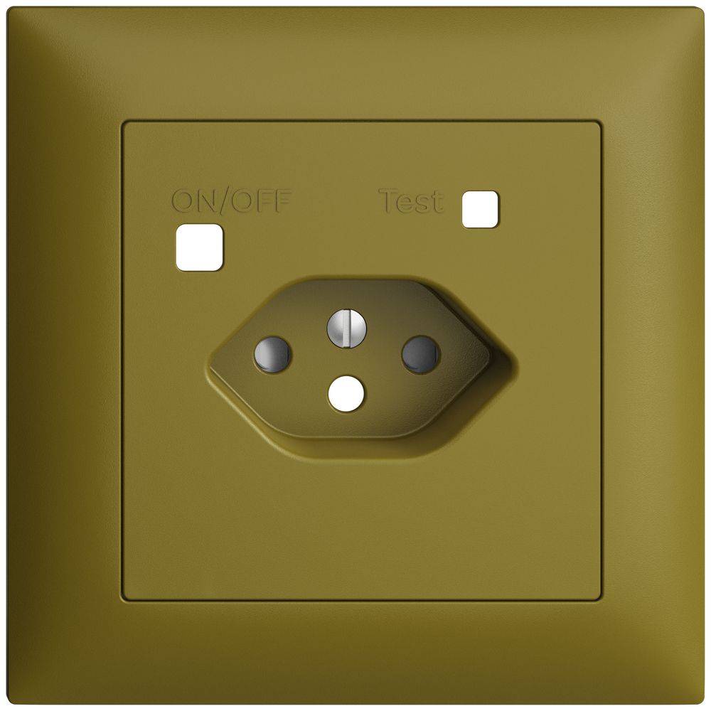 Frontset EDIZIOdue zu FI-Steckdose FMI, T13, shutter, olive