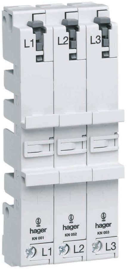 Sammelschienenadapter tertio DIN L1-L2-L3 3P 63A