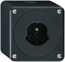 AP-Steckdose HA robusto Typ 25 mit Steckklemmen schwarz