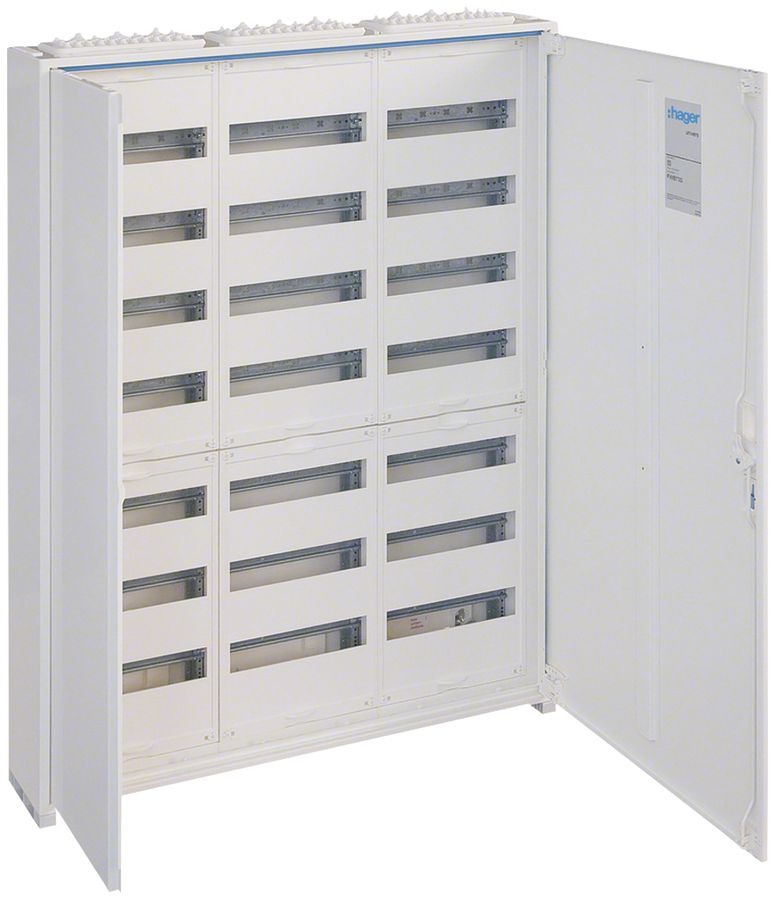 Distributeur AP Hager univers 7 rangées 252UM porte IP44 800×1100×160mm