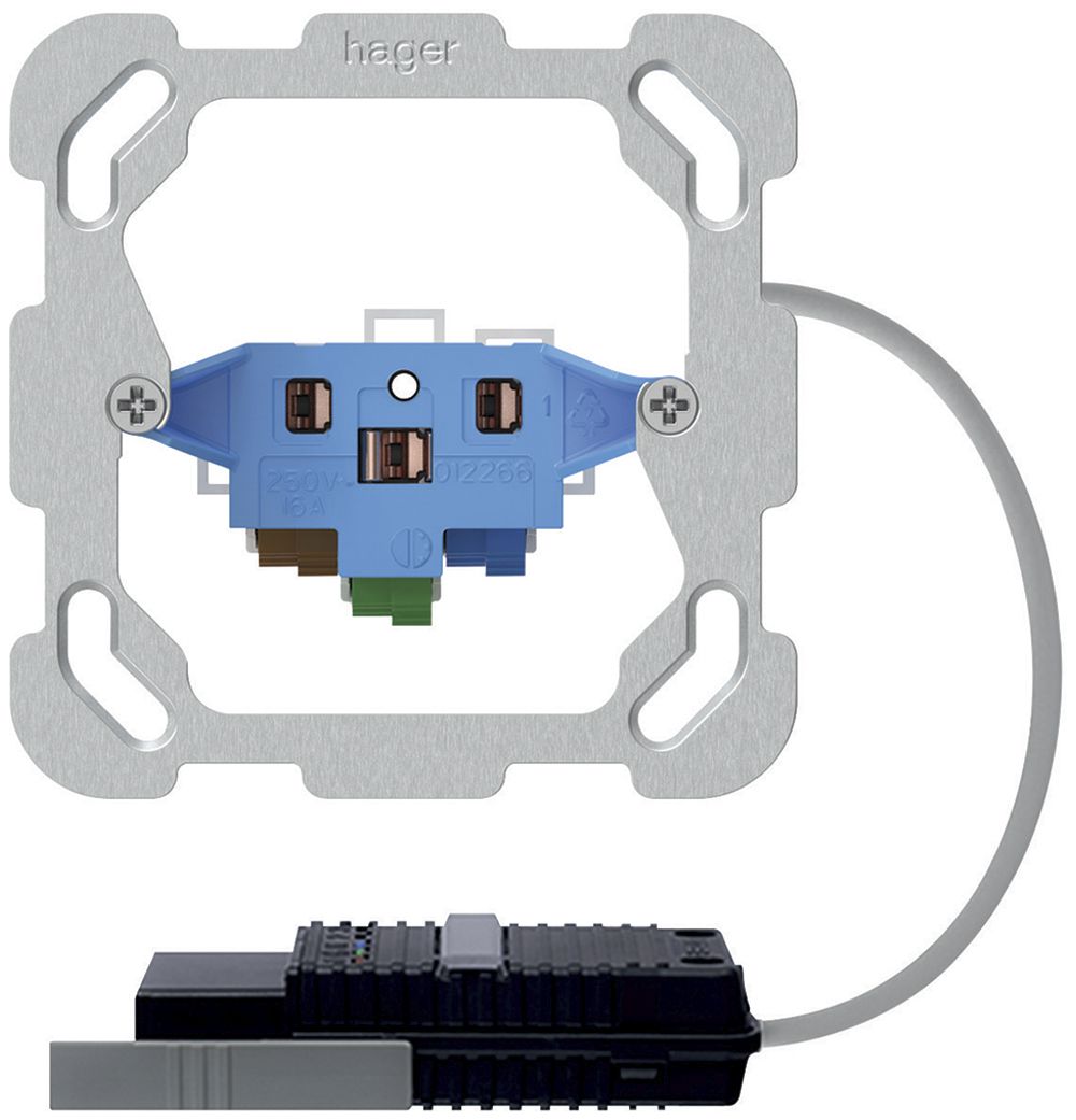 EB-Steckdose Typ 13/23 Hager, L1, Rundkabel-Adapter