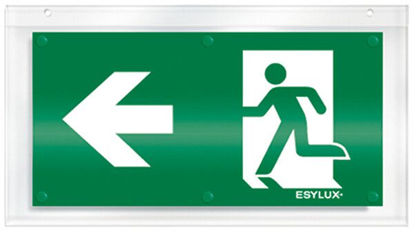 Plaque avec pictogramme ESYLUX pour SLX flèche vers la gauche