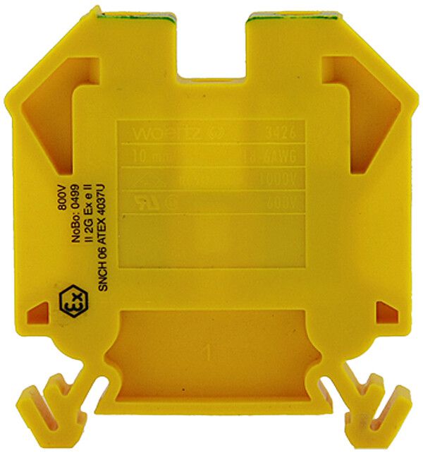 Borne de passage joignable WZ Ex 4…10mm² 57A 1000V vis 2×1 rail DIN 35mm vt-jn