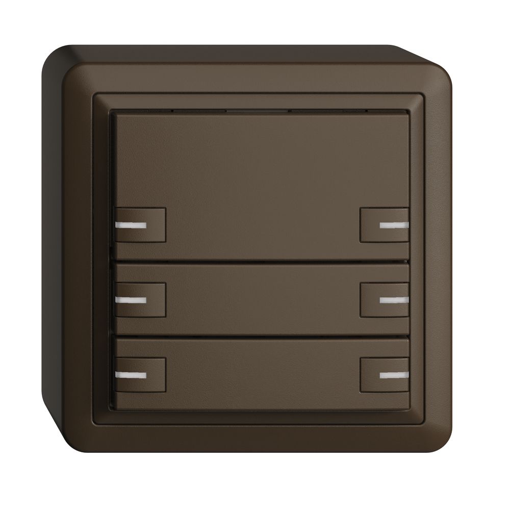 AP-KNX-Taster RGB EDUE, 250mW, m.RGB-LED, 6×Taste, 1×Tastenb., cof