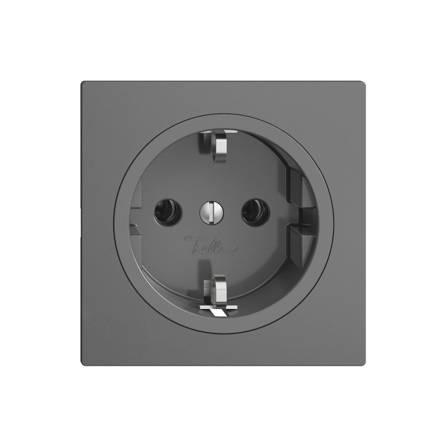 SCHUKO-Steckdose EDIZIOdue F, 16A, 250VAC, L+N+PE dunkelgrau