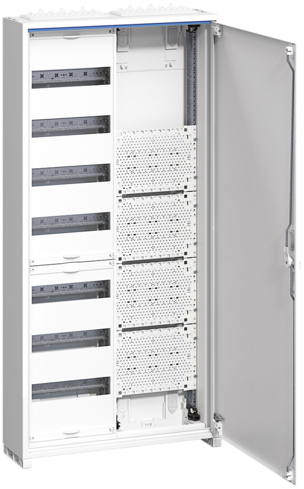 Distributeur AP Hager univers 7 rangées 84UM porte IP44 550×1100×160mm