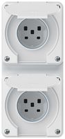 Combinazione INC robusto 2×1, 2×presa T25 IP55 bianco