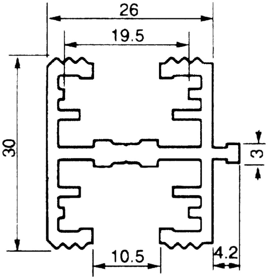 Profilé de séparation Al 26×30mm L=3m