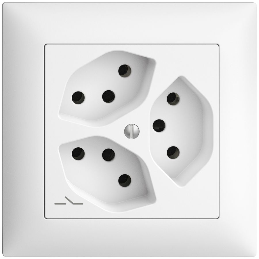Prise ENC EDIZIOdue 3×T13 blanc 1×S
