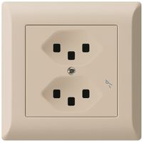 UP-Steckdose Hager kallysto.line 2×T23 1×S C beige