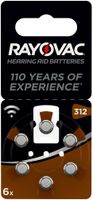 Pila bottone zinco/aria Rayovac Hearing Aid 312, blister a 6pezzi