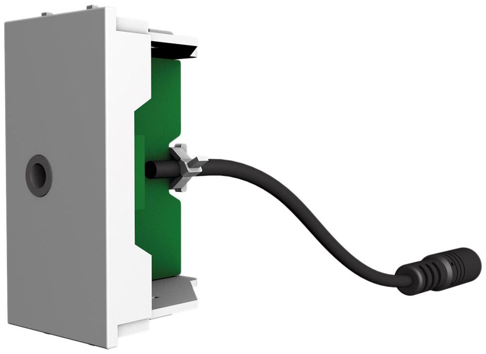 Module Jack Cecoflex pour système de montage AV, 3.5mm f/f, câble, blanc