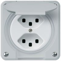 UP-Steckdose robusto 2×Typ 23 grau für Kombination