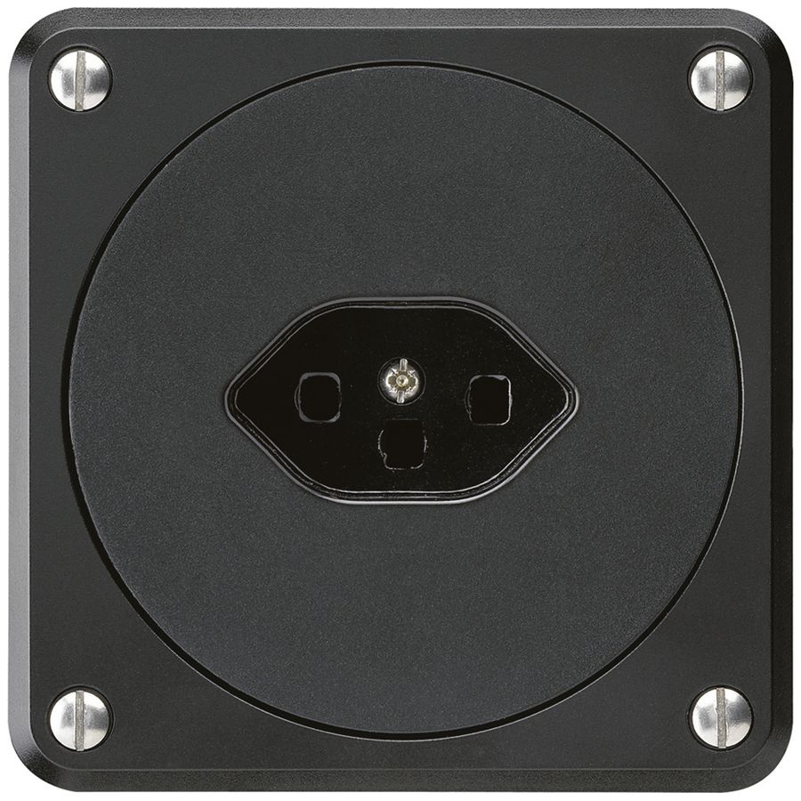 UP-Steckdose robusto Typ 23 schwarz ohne Klappdeckel für Kombination