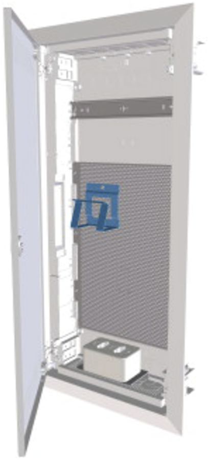 Distributeur ENC Eaton multimédia 4-rangées, porte plate en acier, blanc