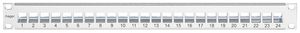 Patchpanel 19" Hager HMS 1HE Stahl vernickelt 24 Keystone-Module