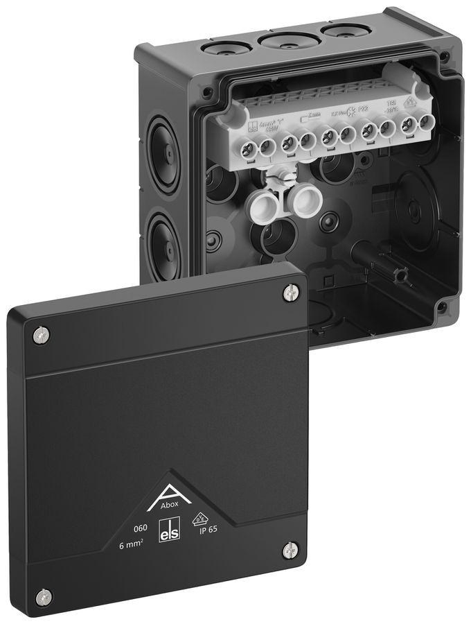Boîte de dérivation AP Spelsberg Abox 060-6²/sw 127×127×70mm IP66 no