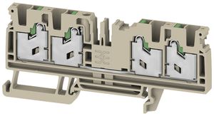 Borne de passage joignable WM S4C 4 4mm² 32A 1000V SNAP IN 4×1 DIN35 beige