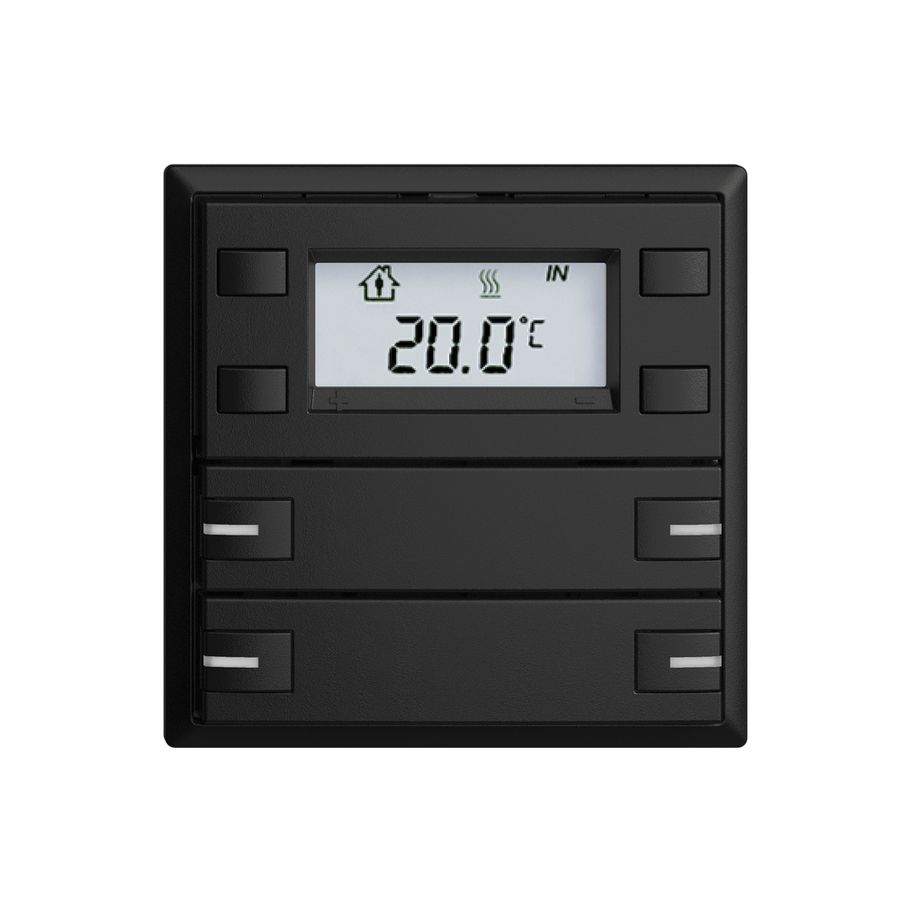 Poussoir RTH ENC KNX 4× EDIZIOdue F noir, avec LED RGB