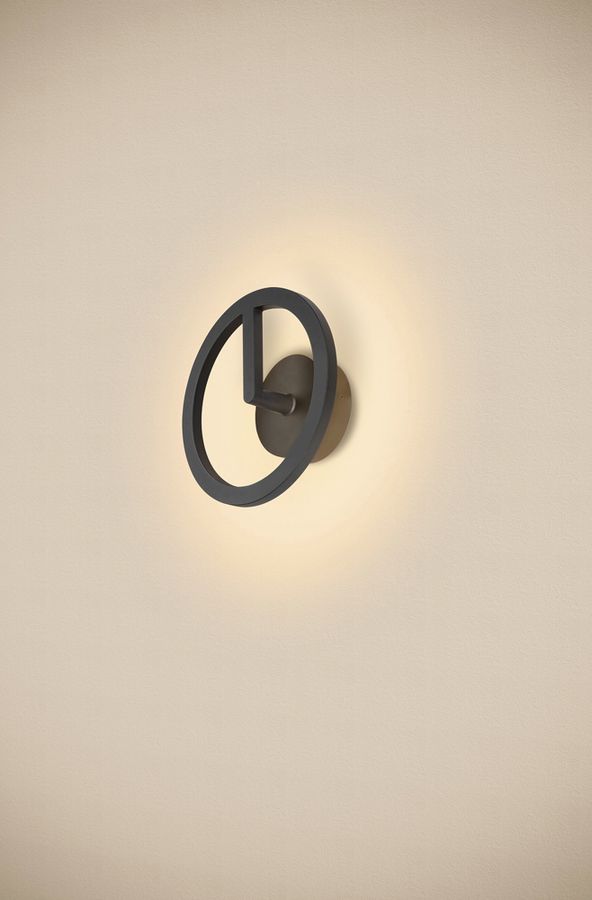 Applique LED SLV Q-RING 10W 950lm 3000K IP65 Ø270×110mm nero