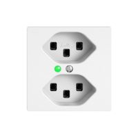 Steckdose EDIZIO.liv SNAPFIX® 2×T23 mit LED grün ws