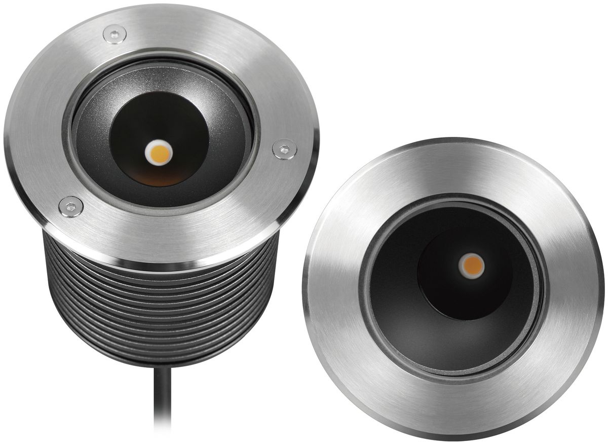 EB-LED-Bodenleuchte THUNDER 230V 15W 640lm 2700K IP67 schwarz/edelstahl