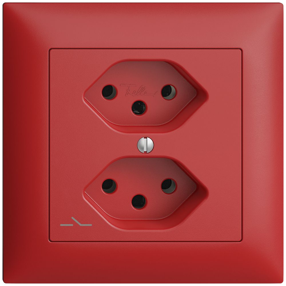 UP-Steckdose EDIZIOdue 2×T13 1×S berry mit Shutter