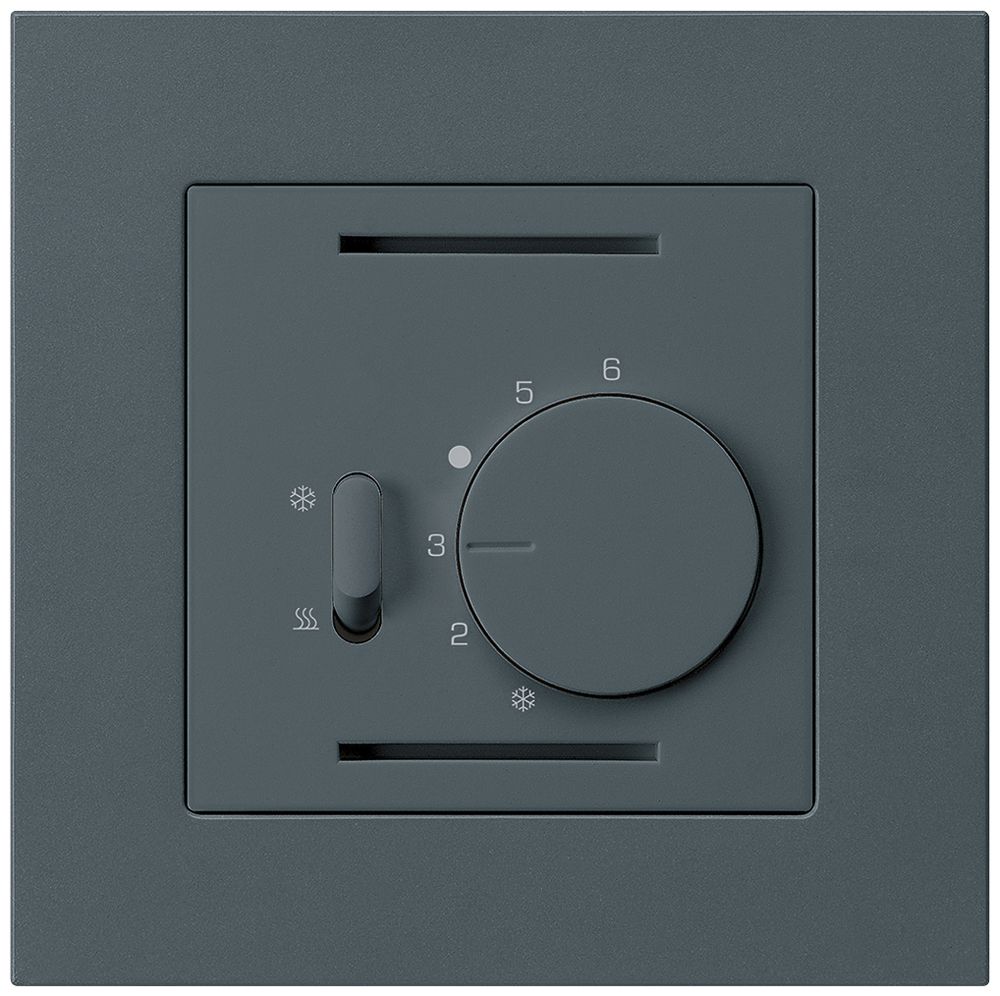 UP-Thermostat Hager kallysto.pro, mit Schalter Heizen/Kühlen, anthrazit