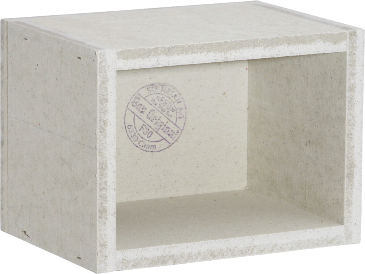 EB-Gehäuse Fire-Stop-Box, Gipsfaserplatte, 220×160×160 mm, grau