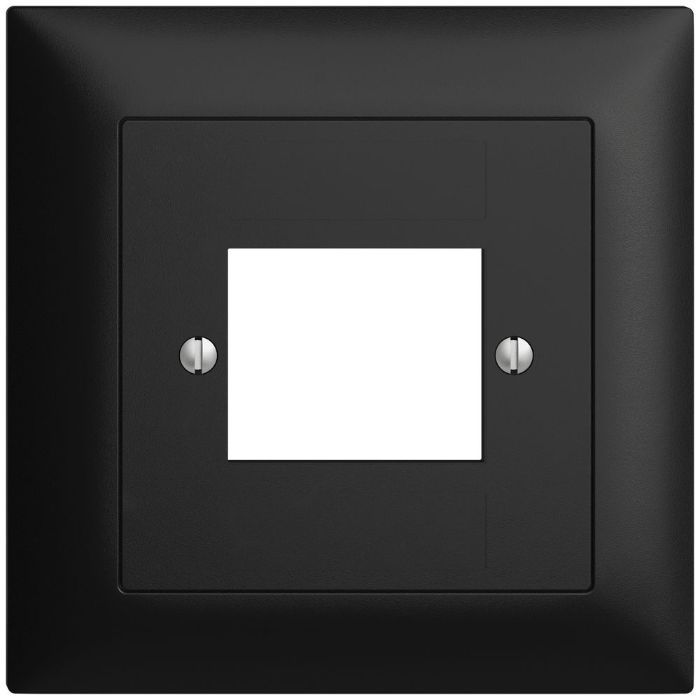 Frontset EDIZIOdue schwarz 88×88mm 4×RJ45
