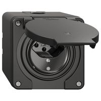 NAP-Steckdose NEVO, 1×T13, IP21, m.LED, schwarz