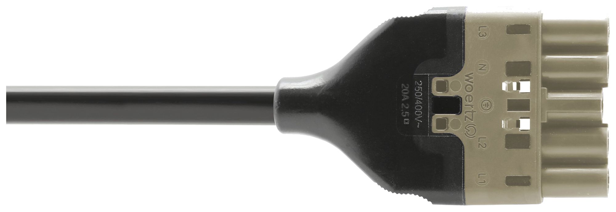 Anschlussleitung Woertz 49345/C3 5×2.5mm² 400V 20A 5m gu Stecker-frei Cca