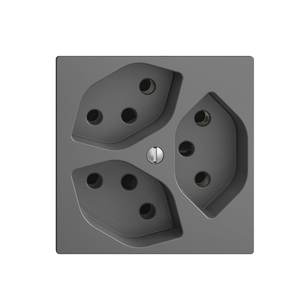 UP-Steckdose EDIZIOdue 3×T13 3×S dunkelgrau