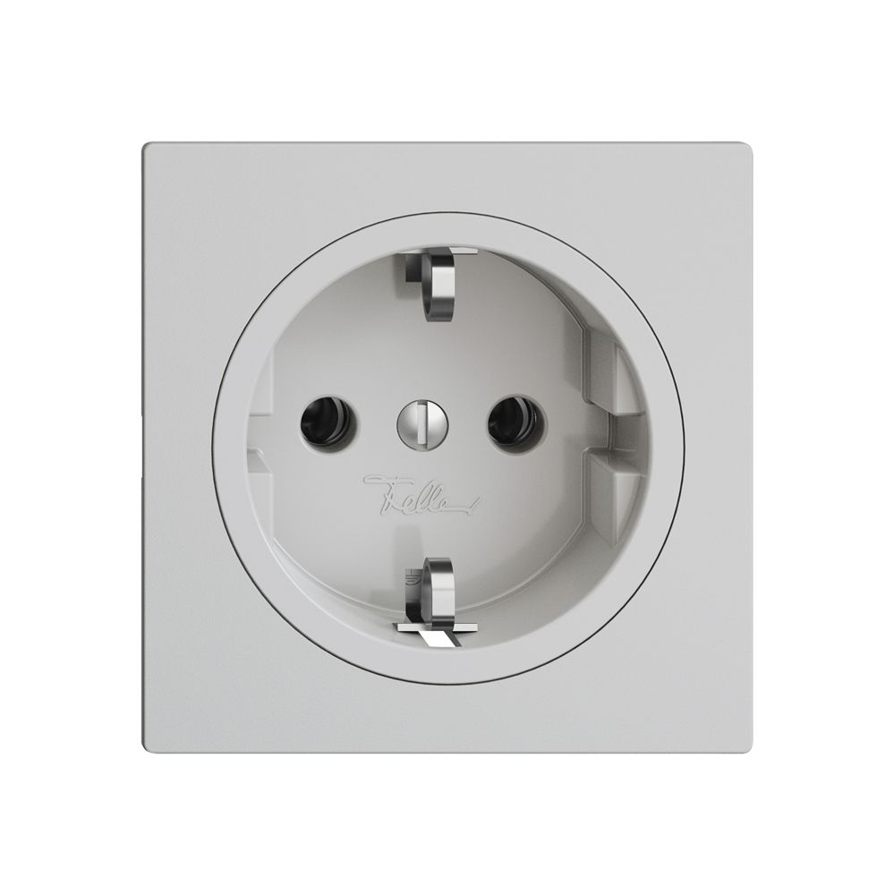Steckdose Feller EDIZIOdue Schuko 16A 230V 60×60mm hellgrau